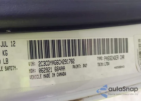 2012 Dodge Challenger Sxt from USA, damaged, VIN 2C3CDYAG6CH291782